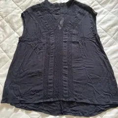 ナノユニバース　レースノースリーブブラウス