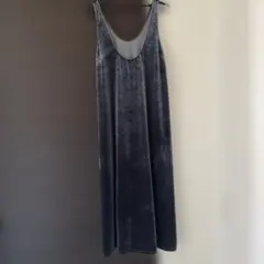 美品アーバンリサーチ★ベロアジャンパーロングワンピース★グレー ★秋冬