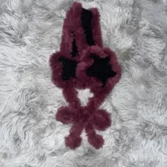 イヤーマフラー 黒✖️赤紫 星型