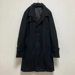 トレンチコート ジャケット 長袖 ブラック アウター メンズ M 防寒 秋冬