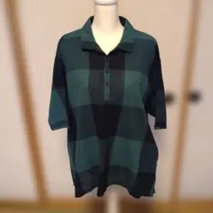 noa-geチェック柄 五分袖ブラウス シャツ
