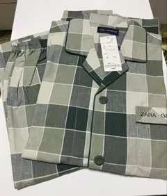 ZARA GROSSONI グリーンチェックパジャマ