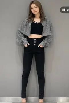 GYDAハイウエストクロススキニー