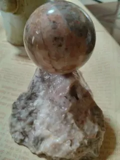 大理石 球体 丸型 円形 玉 台座付き 置物 オブジェ レトロ ヴィンテージ 大理石の球 玉 置物 台座付 インテリア アンティーク 球体