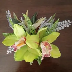 フラダンス用シンビジューム　ヘアクリップ　髪飾り　メイドインハワイ上級者用