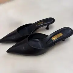 ルタロングリーズ　パンプス　ミュール　黒　23㎝24㎝　裏貼り済のサムネイル
