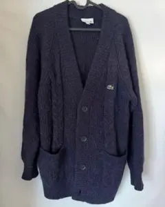 【美品】LACOSTE ラコステ カーディガン M ネイビー