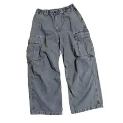 GU ジーユー　 デニムワイドカーゴパンツ