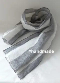 リネン100マフラー⭐ハンドメイド