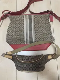 コーチ　シグネチャー　ウエストバッグ　ショルダーバッグset