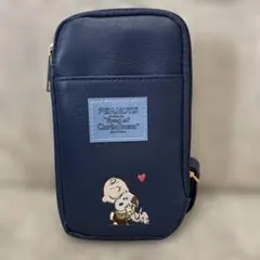 PEANUTS スヌーピー スマホショルダーバッグ ネイビー