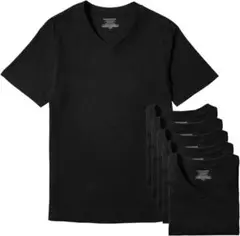 6枚組 Tシャツ Vネック サイズXL ブラック　綿100% 半袖 メンズ