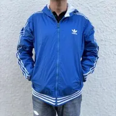 adidas Originals ナイロンジャケット L 青 トレフォイル