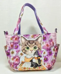 ゆ*ん様 チューリップバッグ★コヤンイサムチョン★リトルサンダー★紫ピンク白花柄