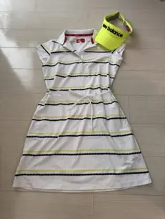 new balance golf ストライプ ワンピース & キャップsize1