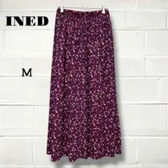 イネド/ロングスカート/レオパード/総柄/日本製/ウエストゴム/ポケット付き/M