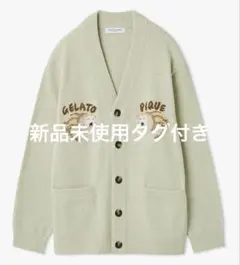 ジェラートピケ HOMME sleeping cat ジャガードカーディガン