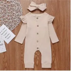 新品海外韓国子供服リフリルブロンパース80