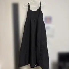エンボス加工 キャミワンピース ブラック