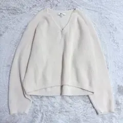 リブニット 長袖 白