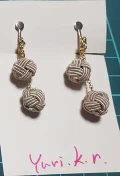 ピアス あわじ玉イヤリング （ベージュ）