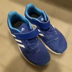 adidas 青 スニーカー マジックテープ　20.5cm