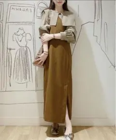 ロペピクニック リネンライクワンショルジャンパースカート
