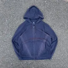 00s olduniqlo 鬼フェード ネイビー ジップパーカー シティーボーイ