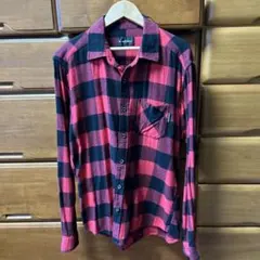 赤黒チェックネルシャツ