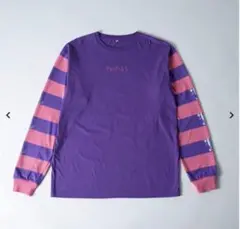 People1 ロゴ　ボーダー　ロンT パープル×ピンク　M ピポワン