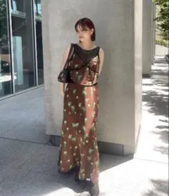 ameri vintage CLARA SATIN CAMI DRESS