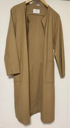 beige ベイジ ベージュ ロングコート　毛100% ウール100%