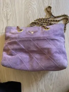 ル*）様 Prada パープル スエード ショルダーバッグ