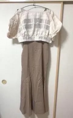 dazzlin シアーチェックコンビセットワンピース