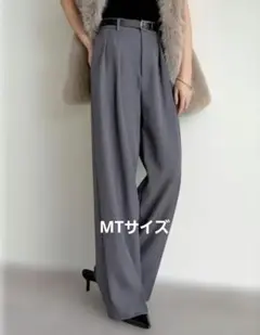 【タグ付き】Re:EDIT　ストレッチミックスツイルダブルタックワイドパンツ