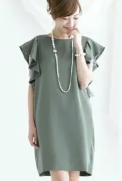 URBAN RESARCH ROSSOバックタックラッフルドレス