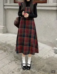 値引き中 SHEIN レディース 赤チェック柄ワンピース