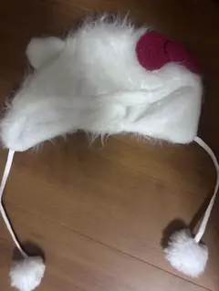 キティちゃん 耳付き帽子 ふわふわ