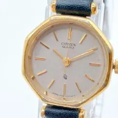 CITIZEN レディース腕時計 クォーツ 新品電池 オクタゴン 642