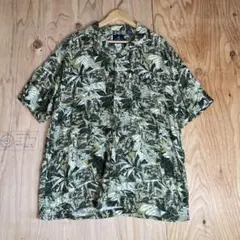 ✨未使用品✨トリリチャード 葉柄 アロハシャツ 2XL 黒 緑 ビッグサイズ ✨未使用品✨トリリチャード 葉柄 アロハシャツ 2XL 黒 緑 ビッグ