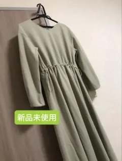 index ロングワンピース ワンピース 長袖　春　グリーン　黄緑色　レディー