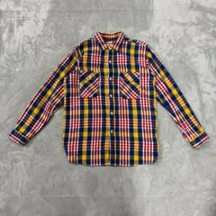 旧タグ WAREHOUSE 斜めカットポケット チェックフランネルシャツ 38のサムネイル
