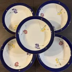 峯龍　花柄陶器皿セット 5枚