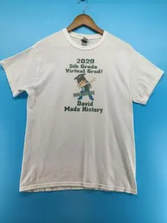 アメリカ古着 Mサイズ GILDAN ホワイト スクールTシャツのサムネイル