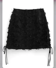 インパン裏地付きリボンフリンジツイードミニスカート⭐️ kz583 ⭐️即購入OK