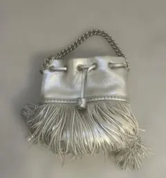 シルバー フリンジ ハンドバッグ