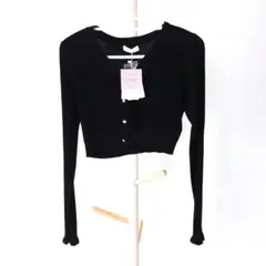 【新品未使用タグ付き】evelyn ビジューUVカーデ ブラック 黒のサムネイル