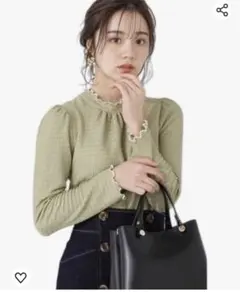 【新品未使用】プロポーションボディドレッシングふくれジャガードトップスM