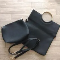バッグ☆ハンドバッグ☆ショルダーバッグ☆カジュアル☆綺麗め☆黒