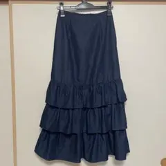 NICE CLAUP ナイスクラップ デニムスカート フリルスカート F